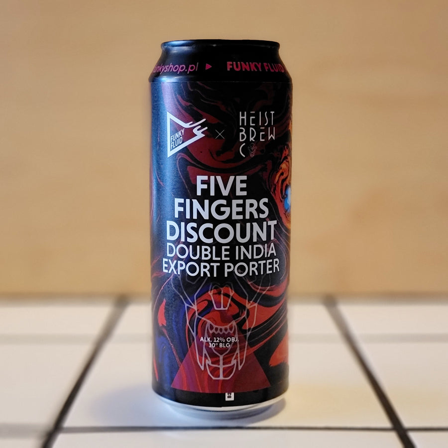 Funky Fluid x Heist Brew Co, Five Fingers Discount, Double India Export Porter, 12%